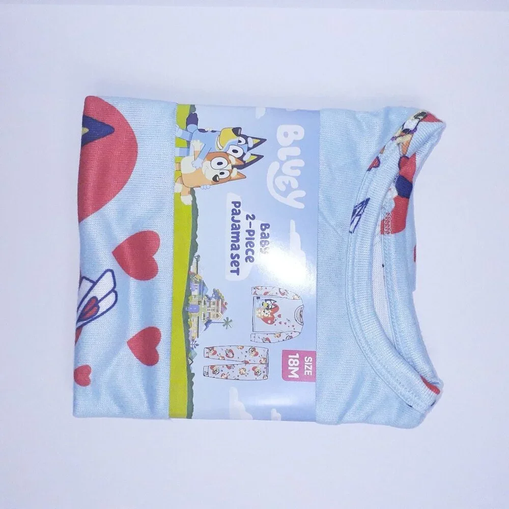 Character Bluey Toddler Unisex Valentine's Day Pajama Set, 2-Piece, Sizes 12M-5T - Picture 13 of 15
